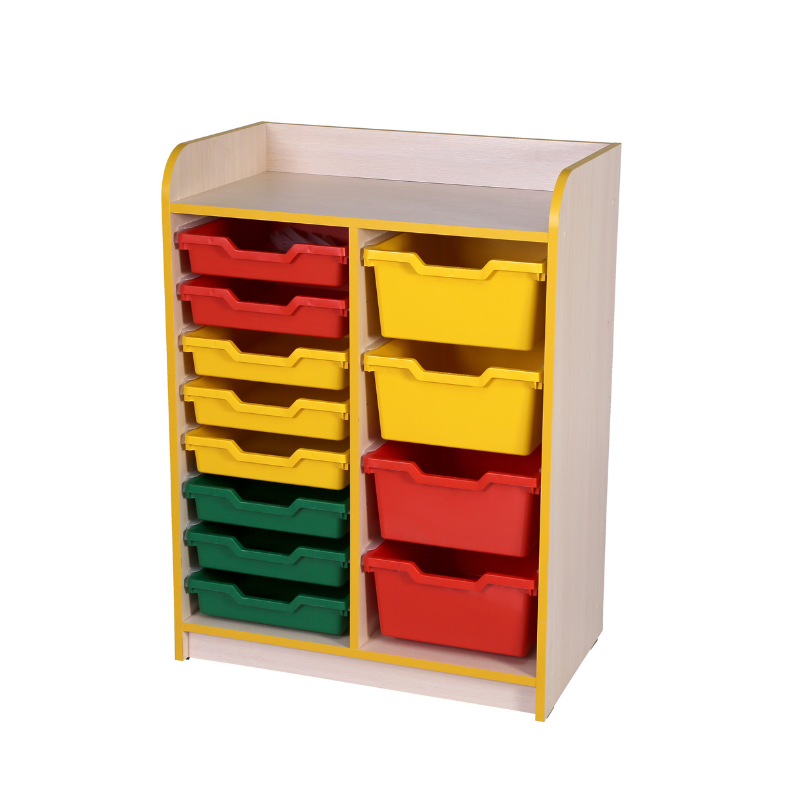 Відкрита універсальна стінка "Школа-Сад" №10, з лотками, матеріал виробу - ЛДСП, АЛМАНТ, 696х410х936 мм.